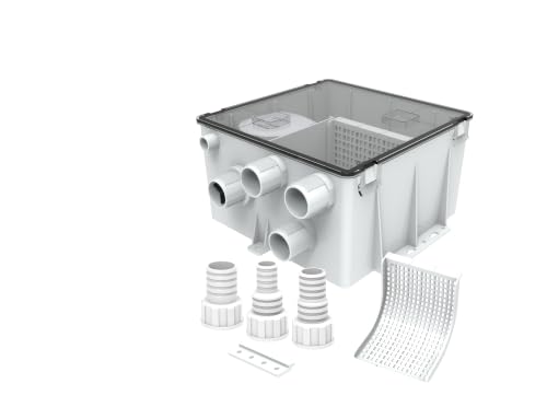 Image of SEAFLO 17A Series 24V Automatic Shower Drain Box 1200 GPH 4-Year Warranty Shower Pump System Marine RV Wastewater Drain Pump with Multiple Inlets Removable Filter Check Valve 1 Inch 1-1 /8 Inch Outlets