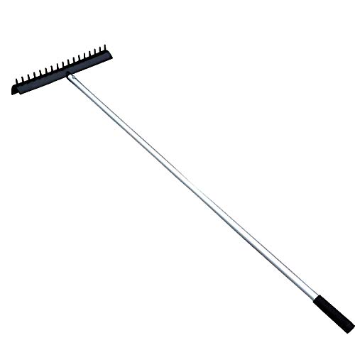 Rastrillo para búnker de golf y nivelador de césped con púas metálicas para trampas de arena