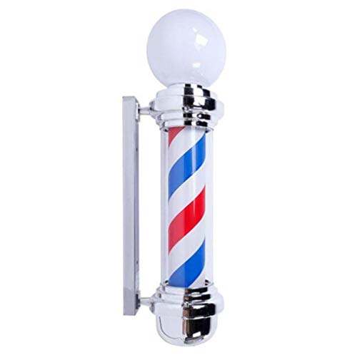 Preisvergleich Produktbild Beckye Barbierstab Leuchtkugel Friseur Pole Lampe Traditional Weiß Blau Beleuchtende Rotierende Streifen Friseur Salon Licht Schild Mit Led Mauer Lampe / 73cm / 29in