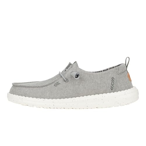Image of HEYDUDE Women's Wendy Chambray Loafers | Lightweight Slip On Shoes for Women | Casual Everyday & Travel Style
