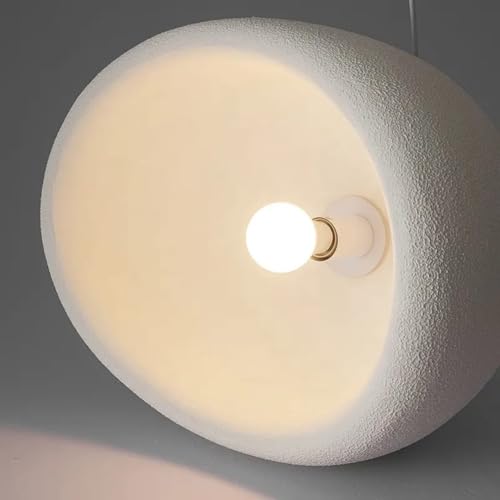 Image of Glowave Wabi Sabi 300mm White Resin Pendant Hanging Light Ceiling Lamp for Kitchen, Bedroom Hotels Cafes - Warm White (Round 300mm)