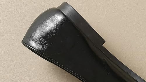 Niction Women's Mary Jane Shoes Round Toe Comfortable PU Leather Slip on Ballet Flats Adjustable Strap Soft Work Dress Ballerina Walking Shoes 6