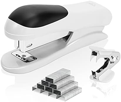 Deli Stapler Value Pack, Desktop Standard Staplers, 20 Sheet Capacity, Includes Staples and Staple Remover, White