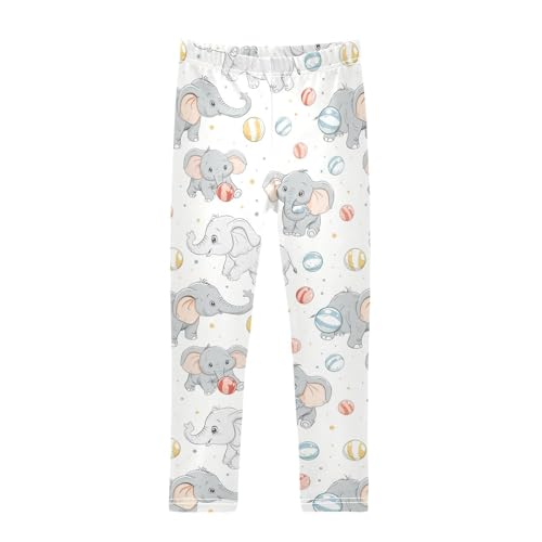 CaTaKu Girls Leggings Cute Elephants Leggings for Girls Kids Athletic Workout Yoga Pants Size 4t