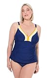 Ulla Popken Damen große Größen Übergrößen Plus Size Tankini, Sabrina, Colourblock