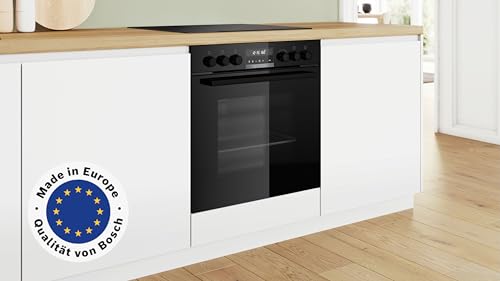 Bosch Einbauherd-Set HND671LS67, Serie 6 Einbau-Herd 60 cm, Pyrolyse-Selbstreinigung und Backwagen HEB578BB3, Serie 4 Elektro-Kochfeld 60 cm mit Bräterzone, Herdgesteuert, Made in Germany NKN645GA2E