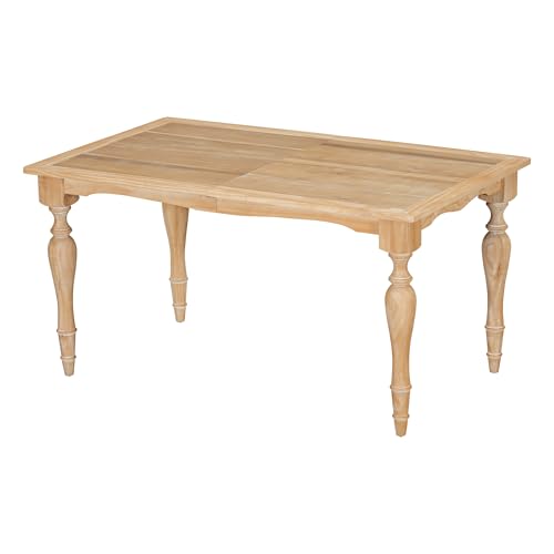 CEMKAR Vintage Traditional 82.7-Inch Extendable Dining Table with 23.6-Inch Removable Leaf, Natural Finish
