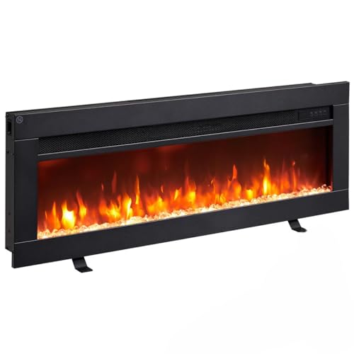 BALDERIA Chimenea eléctrica Agnes 36' | 3en1 de pie, de Pared o empotrada, LED Efecto Llama 3D, Regulable, con calefacción 1800W, Temporizador, termostato, Control de Arranque | Negro