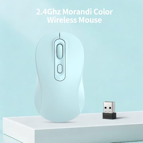 Image of Wireless Mouse, 2026 New Model, Silent Click Ergonomic Design, Portable, 4 Buttons, Adjustable DPI (800 /1200 /1600), for Laptop /PC /Office (Blue)