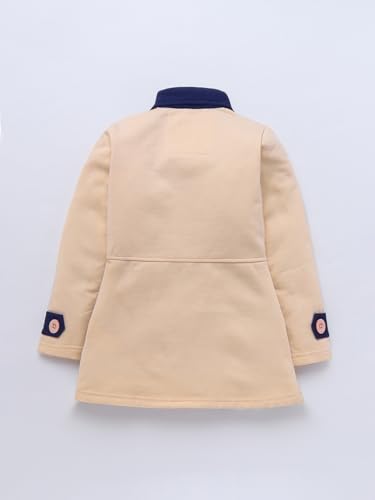Image of Naughty Ninos Girl's Fleece Hip Length Light Peach Double Breasted Pea Coat