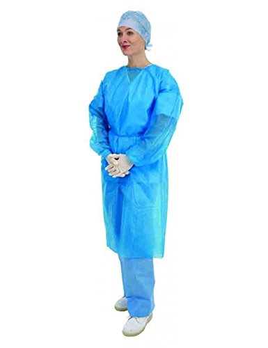 Premier (5525) - Lot de 10u00a0blouses bleues fluides - Manches longues - Jetables