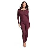 Jockey Women's Loungewear Women's Waffle Union Suit, Black Currant, S