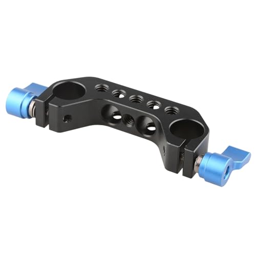 Image of Multifunctional 15mm Double Hole Rails Clamp Connector Adapter for Photography Camera Accessories Aluminum Alloy Design Double Hole Pipe Clamp for Video Equipment
