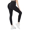 MathCat Women Scrunch Butt Lifting Leggings Seamless High Waisted Workout Yoga Pants Tummy Control Tights (Black, S)