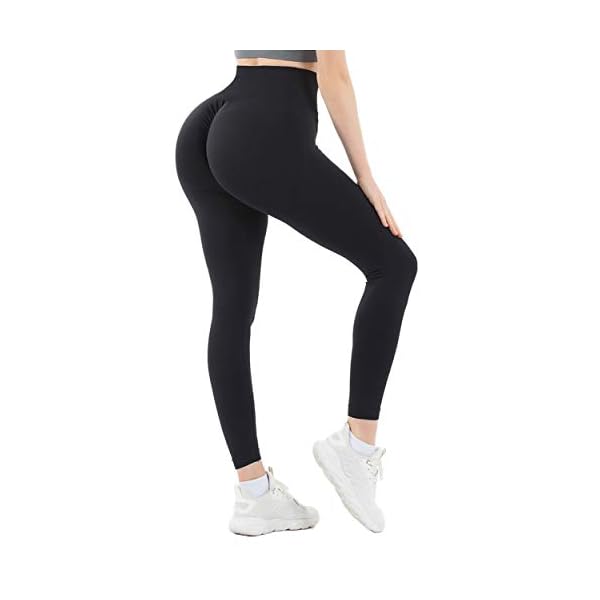 MathCat Women Scrunch Butt Lifting Leggings Seamless High Waisted Workout Yoga Pants Tummy Control Tights (Black, S)