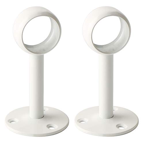 SAYAYO Support Tringle Rideau Plafond en Acier Inoxydable, Support Tringle Penderie pour Tube de rond Ø 25 mm, Blanc Brillant 2 Pcs, EFL4025W-2P