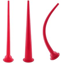 3PCS Caulking Nozzle For Sausage Plastic Caulk Extension Nozzle 1 Each Of Thin Thick And Curved Types 11.8 Inches Red Caulk Gun For Kitchen Bathroom Door Window Sink Joints