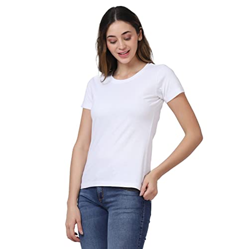 Image of Cotton Half Sleeve T-Shirt for Women, Round Neck Half Sleeves Gym Sports T-Shirt, Casual Women's Regular T-Shirt