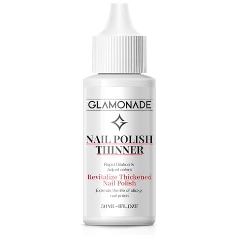 Glamonade Nail Polish Thinner Restore Thick Nail Polish Rapid Dilution & Adjust Colors with Dropper 30ml Cover