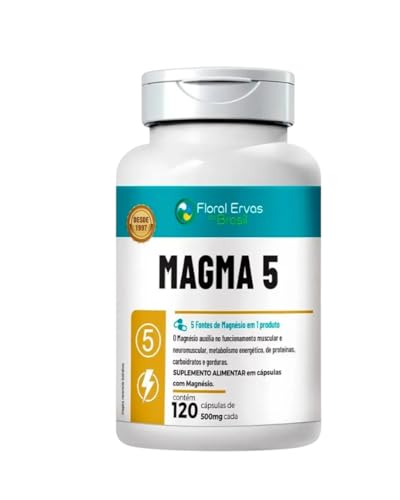Magma 5 120 Cápsulas 500mg 5 fontes de Magnesio em 1 Produto