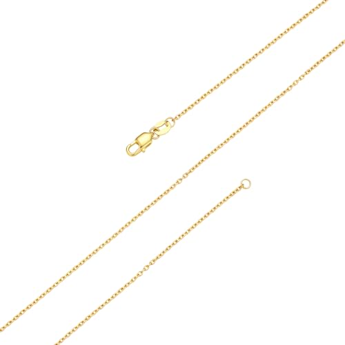 BORUO Waterproof 14K Gold Plated Stainless Steel Cable Chain Necklace | Non Tarnish Gold Necklace 1.5mm with Lobster Claw Clasp 16 Inch