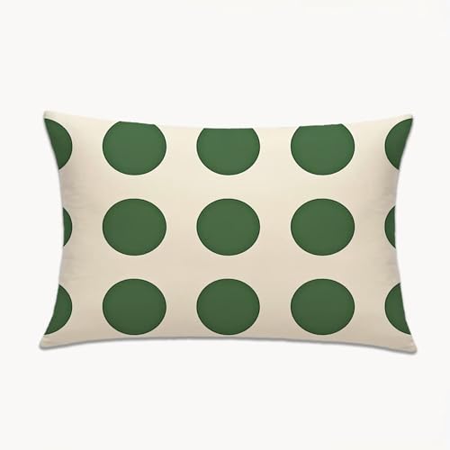 Funda Cojines Verde 30 x 50 cm Grande Funda Almohada para Sofa con Cremallera Oculta, Lunares Terciopelo Protector Almohada para Sala de Estar, Dormitorio, Decorativo Pillow Case para Navideño 2Y-1062