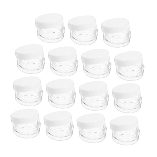 WOONEKY 20 piezas Frascos Plásticos para Crema con Tapa Blanca Envases Transparentes para Loción y Cosméticos Recipientes Pequeños y Prácticos para Viaje y Diario
