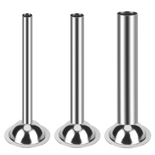 YiliYa 3 Pièces Tube de Saucisse, Entonnoir Saucisse en Acier Inoxydable 12/19/32 mm pour Hachoir à Saucisse Manuel Tubes Poussoir à Saucisse Outils de...