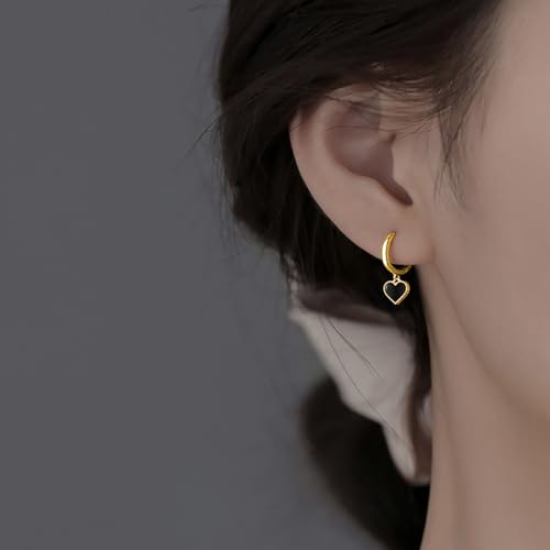 SLUYNZ Solid 925 Sterling Silver Black Heart Hoop Earrings for Women Teens Love Heart Hoop Earrings Huggie3