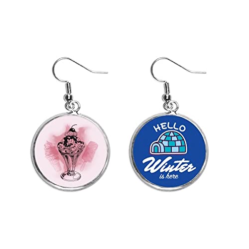 Pendientes helado de cereza chocolate invierno joyería de gota colgante mujer