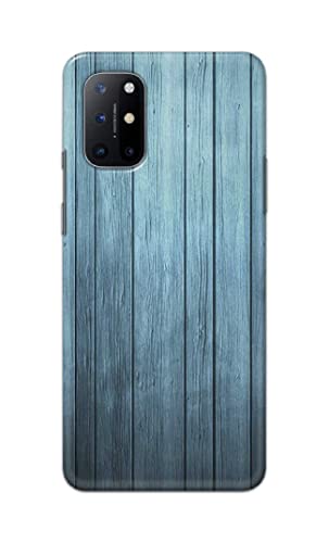 Image of Printed Hard Back Cover Case for OnePlus 8T | OnePlus 8T+ 5G Back Cover (Wooden Blue) -702