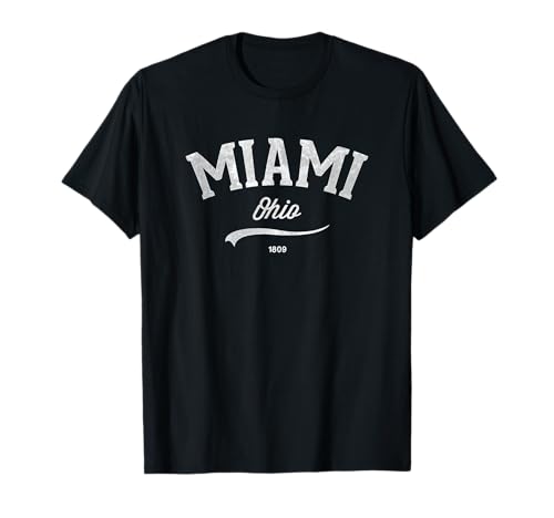 Miami Ohio OH Vintage Retro Athletics Sports Style T-Shirt
