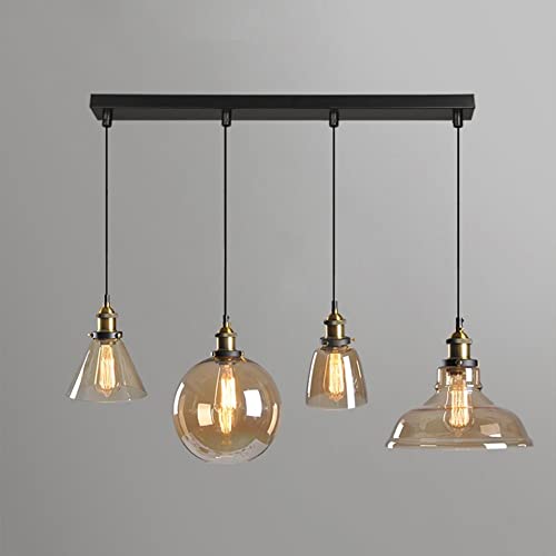 Lustre rétro E27 en verre ambré pour éliminer la lumière agressive
