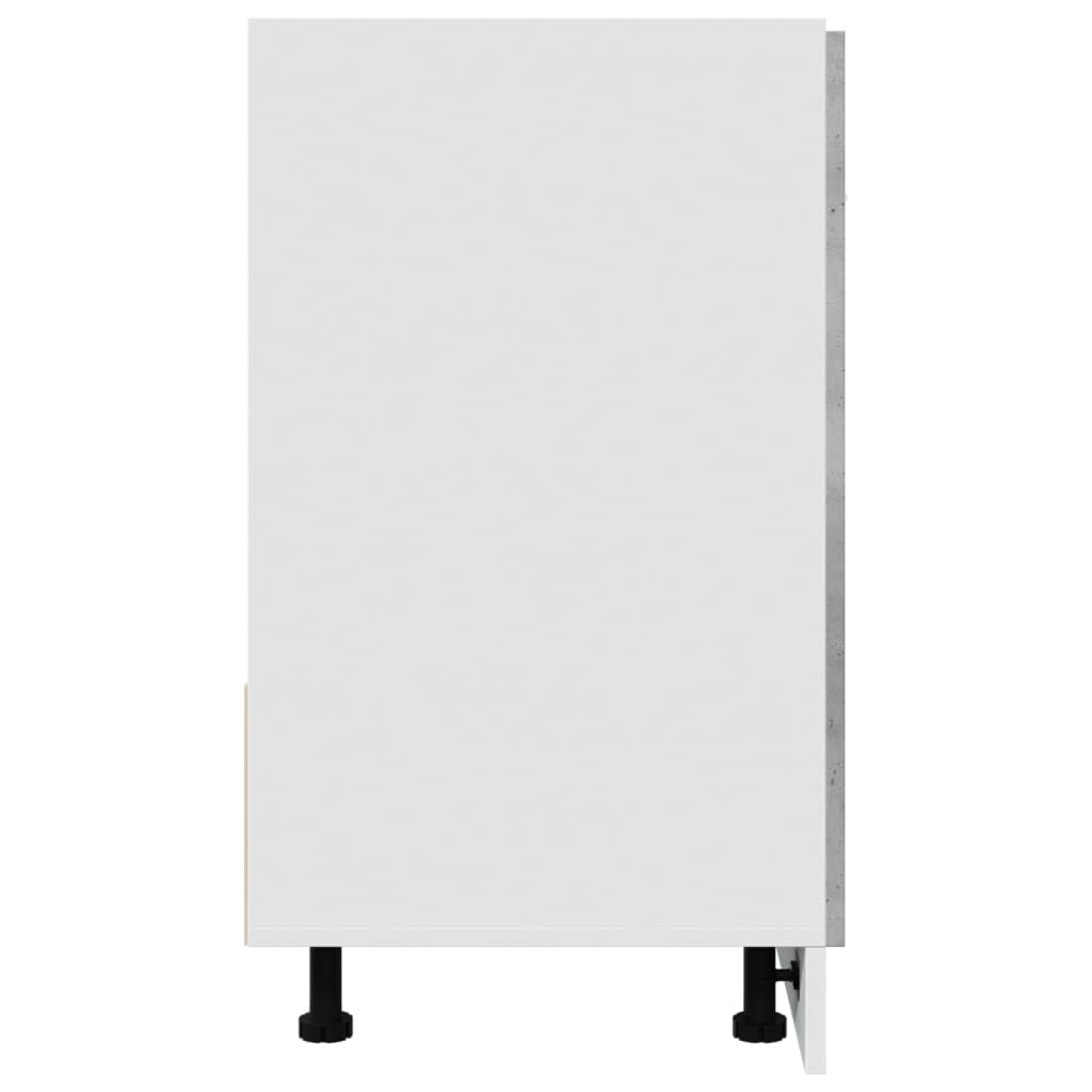 Toshilian - Mueble bajo de cocina, armario de almacenamiento de cocina, armario de piso de fregadero, color gris hormigón, 80 x 46 x 81,5 cm