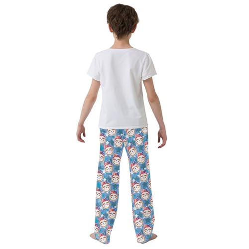ZZXXB American Sloth Star Boys Long Pants Soft Trousers Elastic Waist Kids Lounge Bottoms with Pockets S-XL3