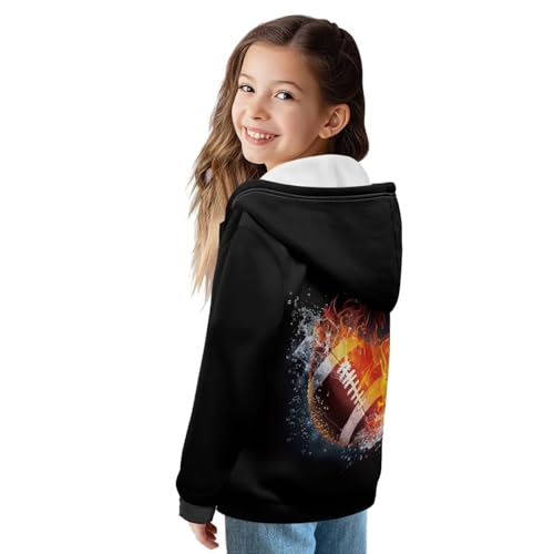 Football Hoodie for Boys Fleece Zip Up Jacket Hoodies Long Sleeve Winter Hooded Sweatshirt with Pockets Cozy Wear3