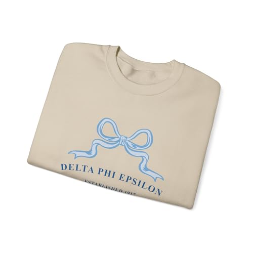 Delta Phi Epsilon Ribbon Sorority Crewneck | DPhiE Trendy Sweatshirt Big Little Recruitment Gift Sand3