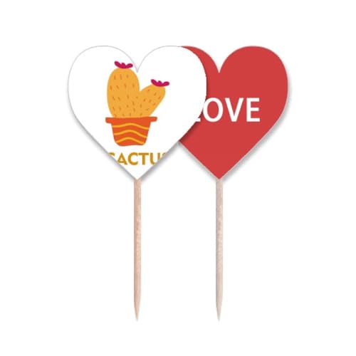 Cactus orange pique cupcake love heart et d&eacute;coration pot de plantes grasses pour buffet de f&ecirc;te