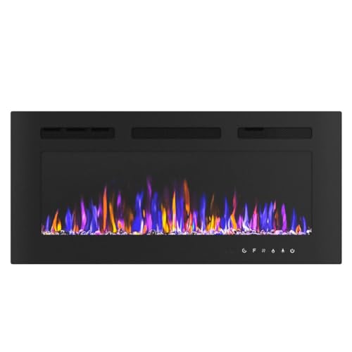 Image of 36 inch Electric Fireplace Wall Mounted and Recessed 750 /1500w W /Remote Control