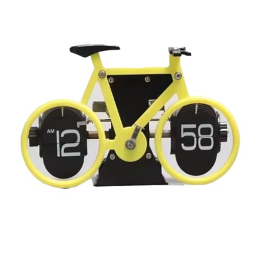 Horloge à clapet rétro jaune pour bureau et salon vintage