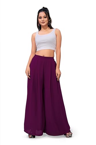 Image of Georgette Bonanza Soft Flared Palazzo (MID Waist)