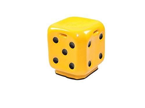 Kajal Toys Microfiber Durable with Anti-Skid Rubber Unbreakable Dice Sitting Stool (Yellow, 12x12x15)