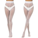 Aaronano 2 Pairs Shiny Pantyhose for Women High Waist Silk Oil Shimmer Sheer Tights