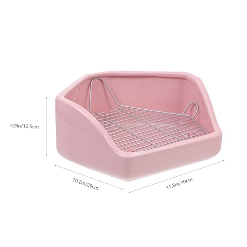Bac à litière céramique lapin extra large haut de gamme rose