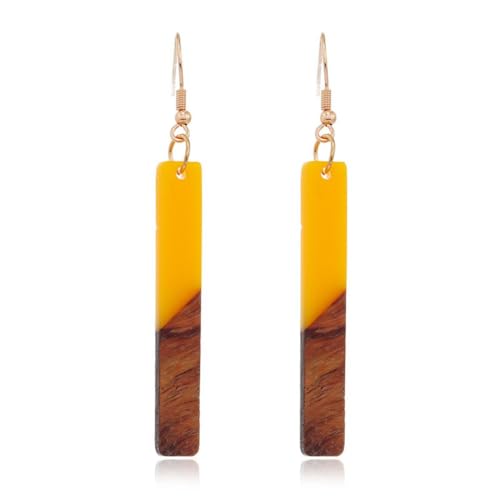 Boucles d'oreilles en bois pour femmes et résine créative pendantes style parasols
