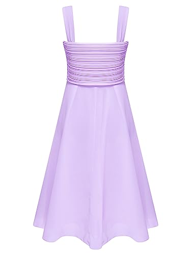 TiaoBug Kids Girls Summer Dress Sleeveless Midi Ruffle Chiffon Bridesmaid Flower Gir Dress Prom Party Gowns2