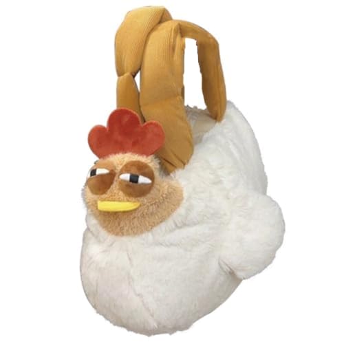 Funny Women Chicken Purse,Novelty Chicken Bag for Women,Hen Plush Bag,Chicken With Ambiguous Eyes Bag Big Eyes Chicken Bag