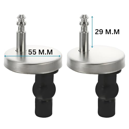 Image of Elegant Casa Western Toilet Soft Close Seat Cover QQ Hinges Quick Release Repairing Kit Spare Part Accessories With Screws, Nuts, Washers Clamp White Color 1 Pair Set Hinge 55 Mm, 10L x 5W CM)-1 Pair