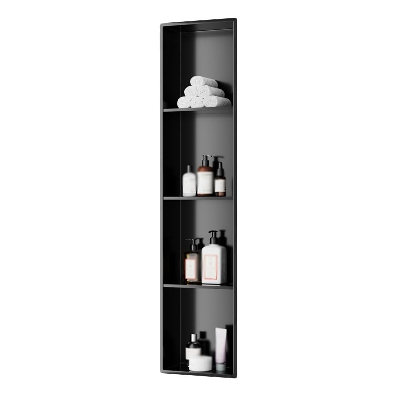 GFAZXDS Shower Niche with Light Stainless Steel Recessed Alcove Waterproof No Tile Needed Wall Mounted Organizer Caddy for