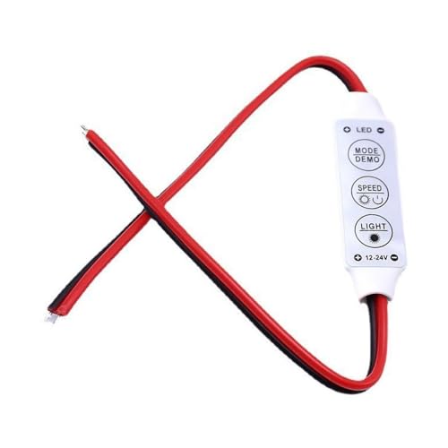 MEILVMEIJI Regulador de intensidad de 3 botones de un solo color, 8 tipos, 8 niveles de brillo, diseño pequeño para tiras de luz LED